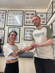 Sophie Moore with Mark Jackson, Club Captain