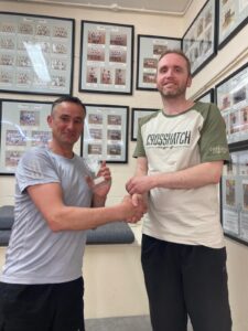 Neil Fisher with Mark Jackson, Club Captain